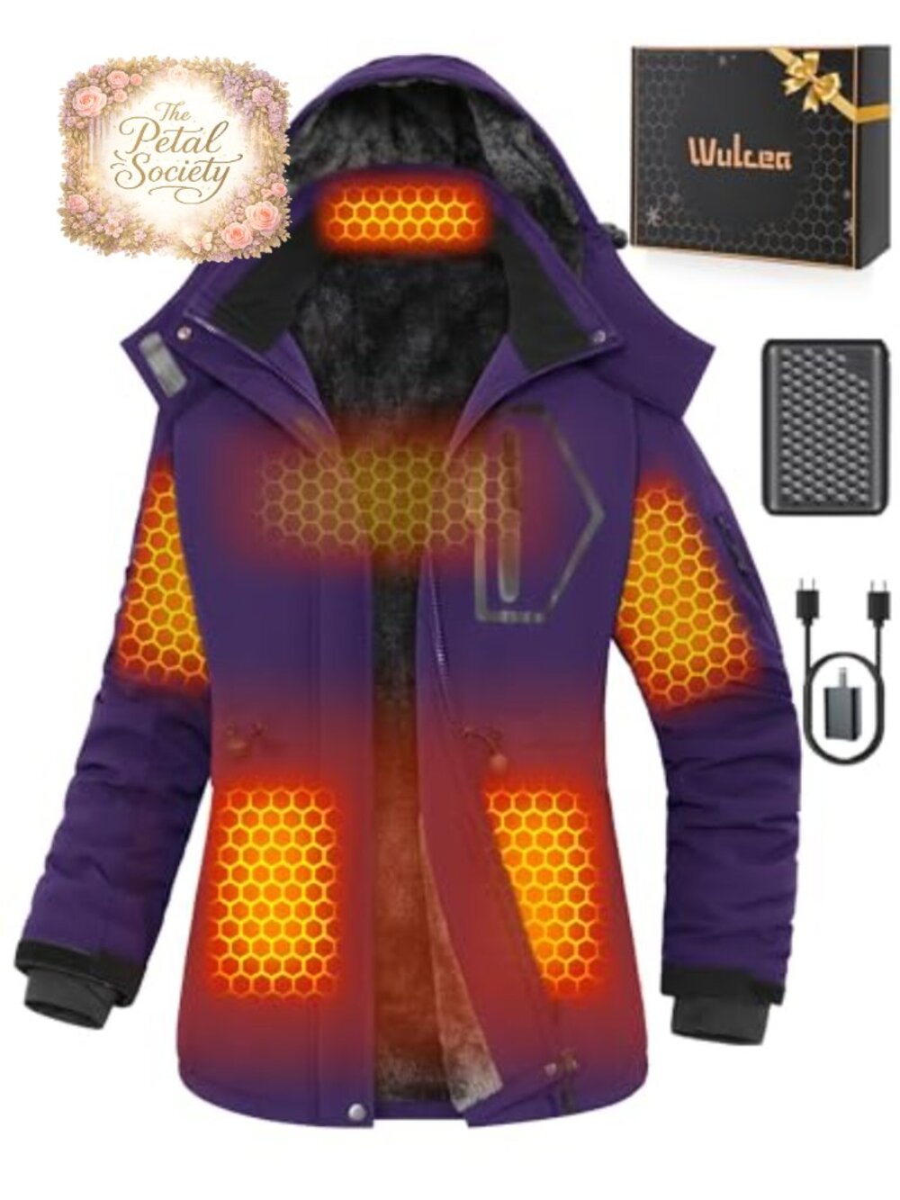 Graphene Heated Jacket 12V 18400mAh Fast Charge Quilted Winter Coat